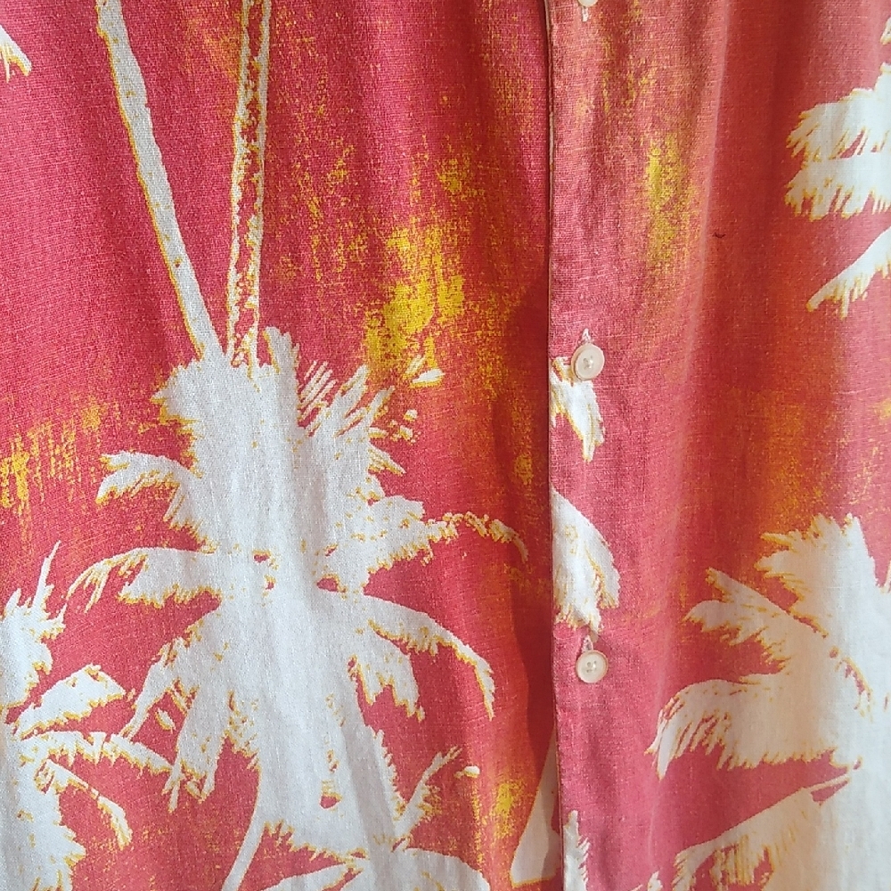 Zara Men M linen blend Hawaiian-Tropical print - Picture 8 of 9